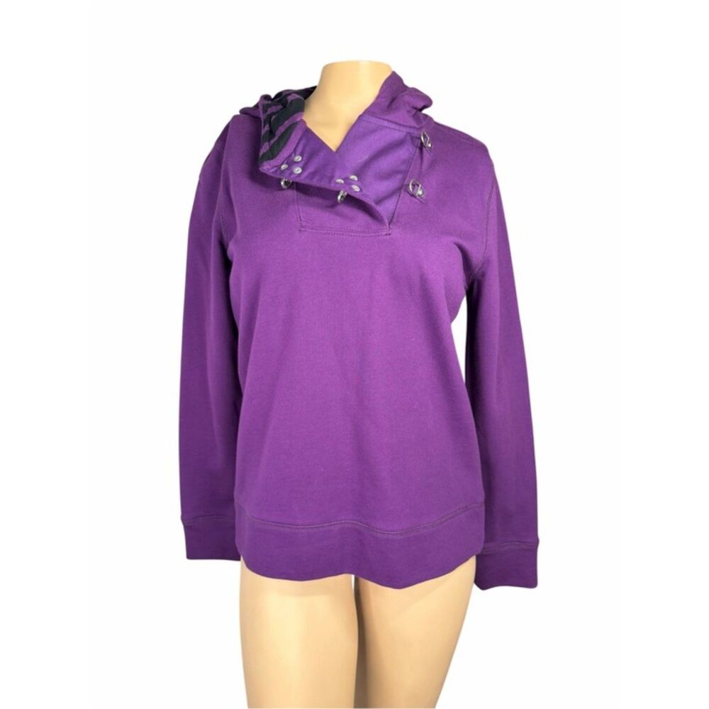 Lauren Jeans Co. Ralph Lauren Rich Iris Purple Hooded Pullover Sweatshirt Size S